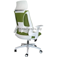 CLEARANCE #400 : WHITE-FRAME HIGHBACK MESH CHAIR (LIMITED TO 1UNIT ONLY)
